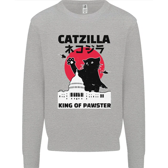Catzilla Funny Cat Parody Mens Sweatshirt Jumper