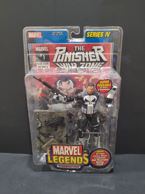 New Marvel Legends Series Iv Toybiz 2003 Punisher Figure W War Zone Comic #1