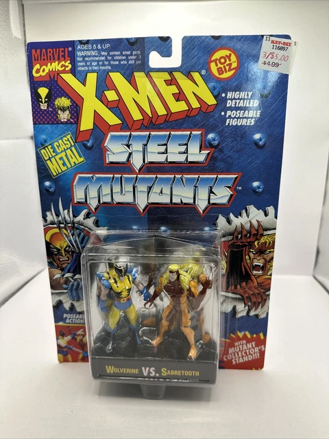 Marvel X-MEN Steel Mutants 1994 Wolverine Vs Sabretooth Action Figures Toy Biz