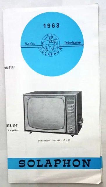Depliant pubblicitario solaphon radio televisione fonovaligia 1963