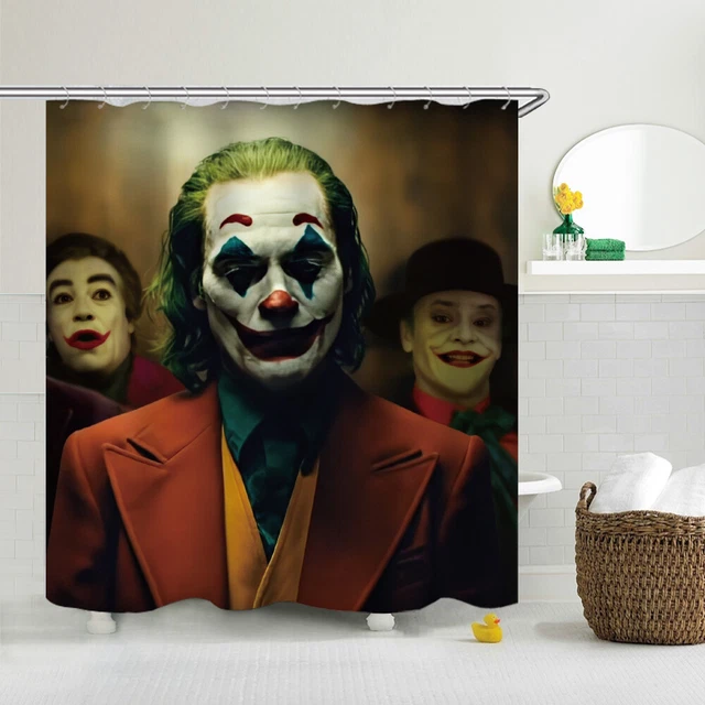 JOKER Waterproof Fabric Shower Curtain Set Bathroom Toilet Bathtub Decor Curtain