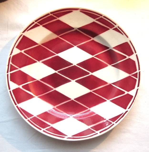Ancienne assiette Art Déco vers 1950 - 60 signée Sarreguemines modèle Carthage