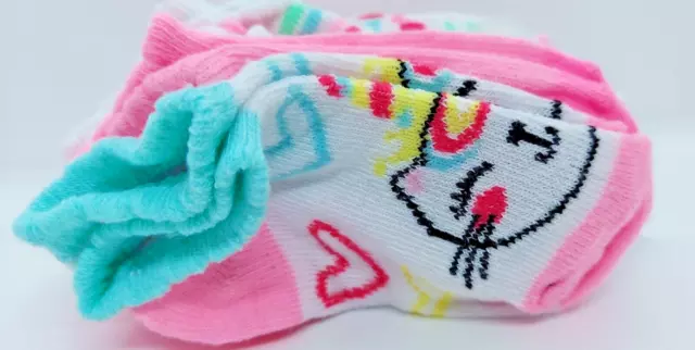 10 PAIRS TODDLER No Show Socks 2-4T Cat Kitten Heart Brand New Pink ...