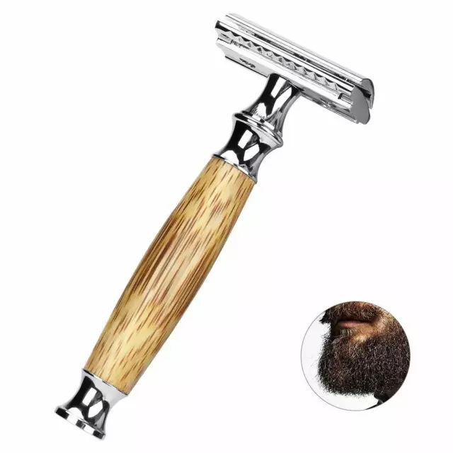 Double Edge Safety Razor for Men and Women, Eco Razor with Natural Bamboo Handle