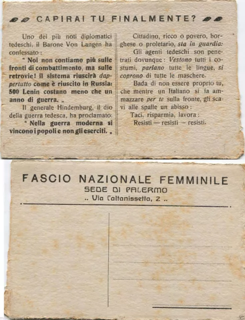 FASCIO FEMMINILE PALERMO, CAPIRAI TU FINALMENTE?, ANTI TEDESCA       m