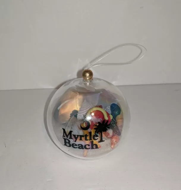 Mertyl Beach Christmas Ornament Bucket Sand Hanging Shelf Table Sea Shells Decor