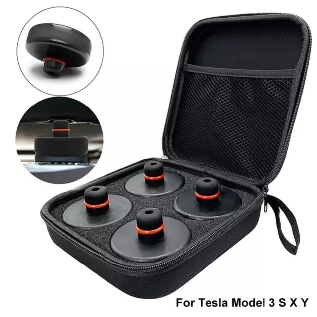 For Tesla Model S X Y Lifting Rubber Jack Pad with a Storage Case 3 4 Pucks 4PCS 3