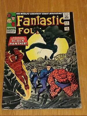 Fantastic Four #52 Vg (4.0) July 1966 1St Black Panther Marvel Comics **