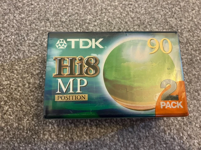 TDK HI8 MP 90min POSIZIONE CONFEZIONE DA 2 PER VIDEOCAMERA NUOVISSIMA ANCORA SIGILLATA