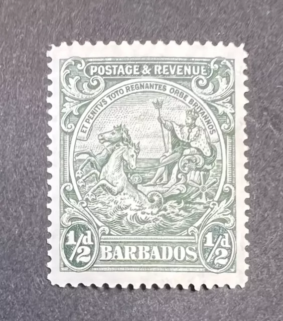 KGVI Barbados SG 248b (1938-1947) 1/2d Green, MM