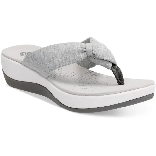 Clarks Women's Arla Glison Fabric Ortholite Wedge Thong Flip Flop Sandal