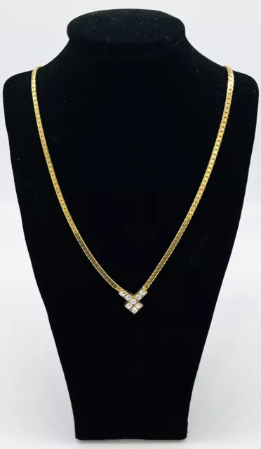 Bijoux Fantaisie Collier pour Femme, Plaqué Or, Zircon, 45 CM Long, Bon État