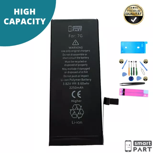 HIGH CAPACITY Akku Für iPhone 7|8|Plus|XR|X|XS|Max|SE2 Batterie Set LI-ION+Pad