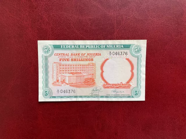 Nigeria Billet 5 Shillings 1968 Central Bank Série B.13