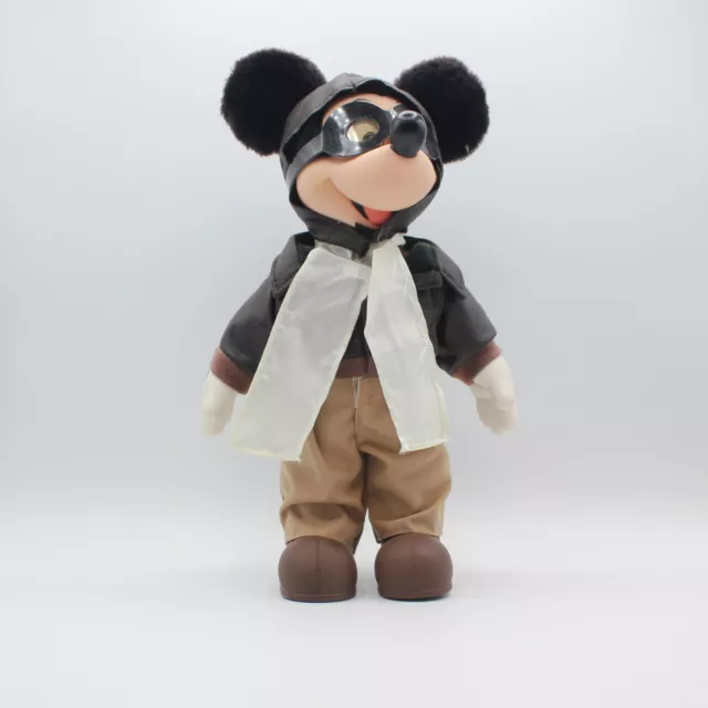 VTG Applause Disney Mickey Mouse Aviator Pilot Goggles Bomber Jacket White Scarf