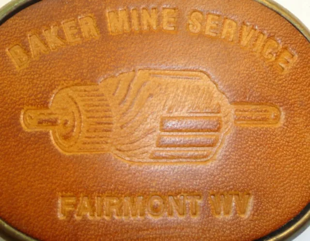 Baker Mine Service Belt Buckle Leather d CID Co. Mining Fairmont, West Virginia
