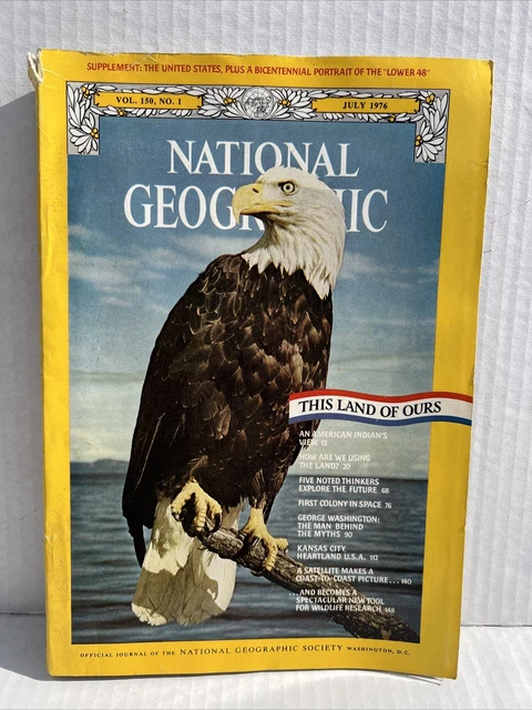 Vintage NATIONAL GEOGRAPHIC SOCIETY Magazine July 1976 Portrait USA MAP