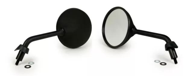 Vespa GTS Mirrors Matt Black Moto Nostra Shorty Short Pair 125 250 300 Mirror