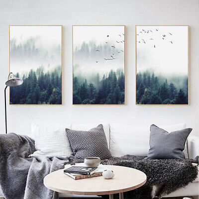 Forest Landscape Wall Art Canvas Poster Print Nordic Style Painting Home Decor