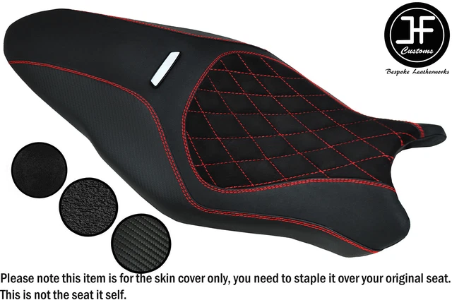 Red St Suede Carbon Grip Vinyl Custom For Ducati Monster 1200R 16-19 Seat Cover