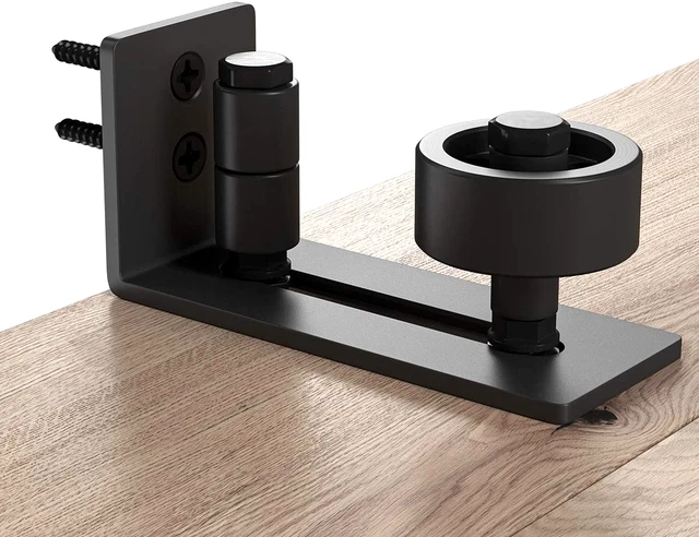 Sliding Barn Door Floor Guide for Bottom Adjustable Roller Flush Flat Black Stay
