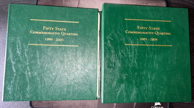 (2) State Commemorative Quarters 1999-2003 Littleton Coin Album Books 2004-2008