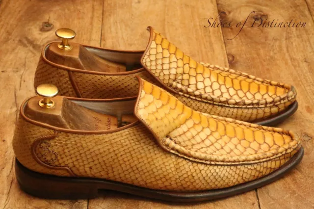 OLIVER SWEENEY YELLOW Python Snake Skin Leather Loafers Shoes Mens UK 8 ...