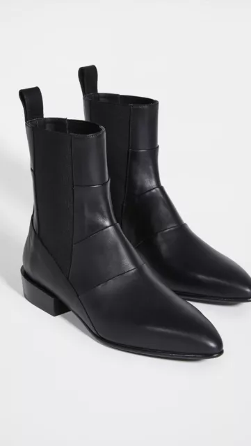 Black 3.1 Phillip Lim Dree 25mm Elastic Booties Ankle Boots, Size 40 (9.5-10)