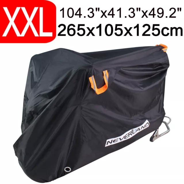 XXL Motorcycle Cover Waterproof Heavy Duty for Winter Outside Storage Snow Rain