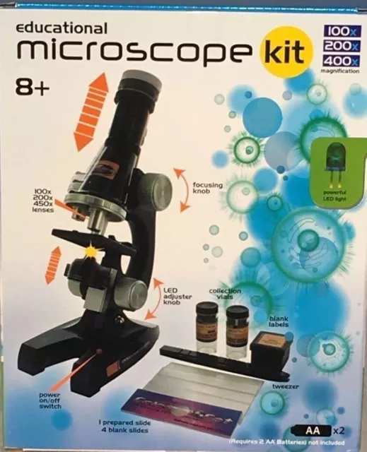 Educational 10 Piece Microscope Kit Science Math Kids Toy Set Gift NEW