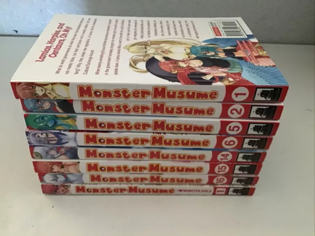 Monster Musume Vol. 1,2,5,6,14,15,16, I Heart Monster Girls 1 (8 Manga)  OKAYADO