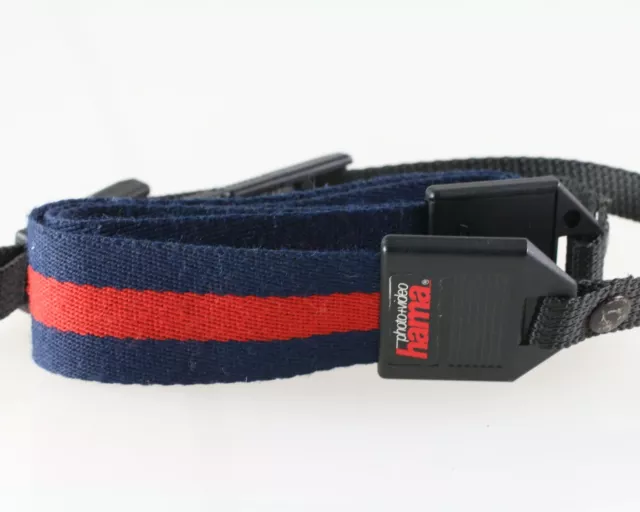 Hama Cintura Fotocamera Tracolla Carrying Cinghia Stretto Rosso Blu Universal
