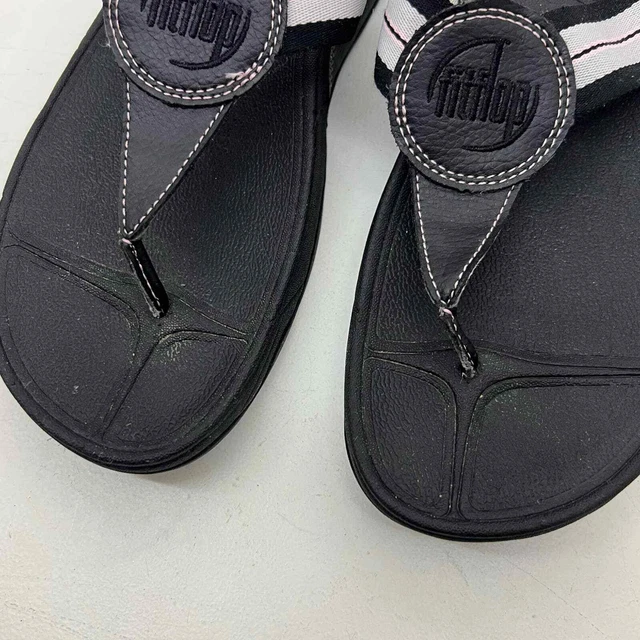 FitFlop Walkstar 1900 Sandals Thong Flip Flops Thong Womens Sz 10 Workout Black 3