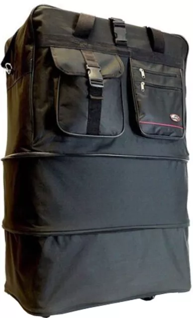 40" XXL Jumbo Expandable Rolling Duffel Bag Wheeled Spinner Suitcase Luggage