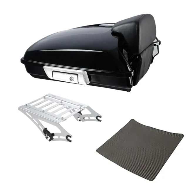 5.5" Razor Pack Trunk Backrest Pad w/ Mount Rack Fit For Harley Touring 14-2023