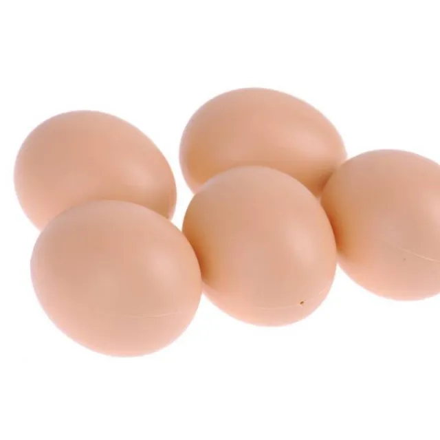 Pack of 5 Plastic Dummy Eggs for Farm Chicken Nesting Hen Fun Joke Model Eggs