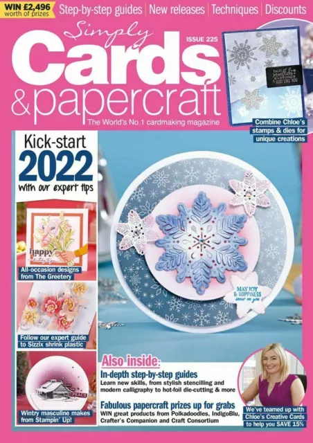 Simply Cards & Papercraft Magazine Issue 225 December 2021 + Stamp & Die Set