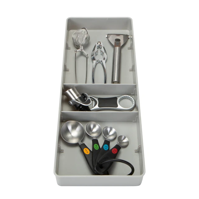 Kitchen Details Adjustable Drawer Organizer in Grey