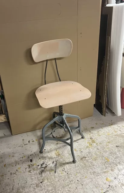 Vintage TOLEDO Swivel Drafting Chair. Metal Industrial Design Architect