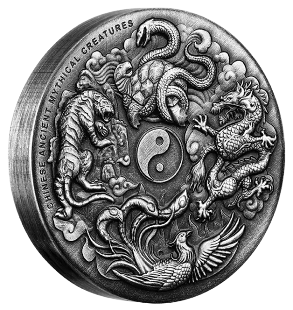 2016 Ancient Mythical Creatures 2oz Silver High Relief Antiqued Coin