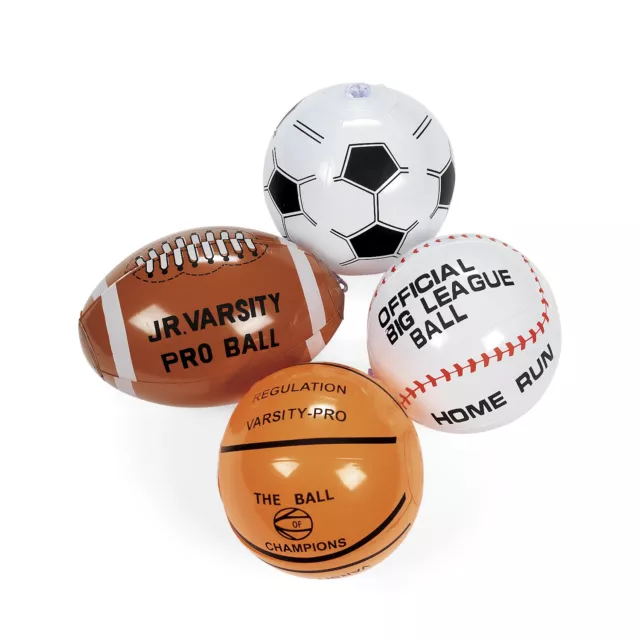 Aufblasbarer Mini Football Basketball Baseball Fußball 4 Stück Mitgebsel