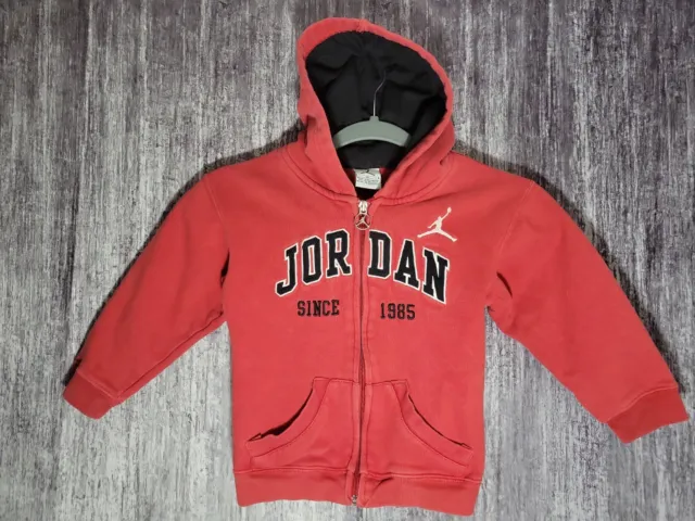 Air Jordan Youth 4T Red (Jordan Since 1985) Full Zip Sweatshirt Hoodie (J22)
