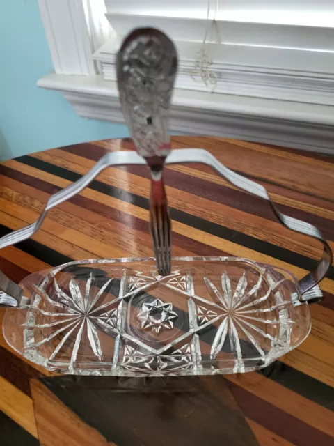 Three Piece Crystal  Butter Server
