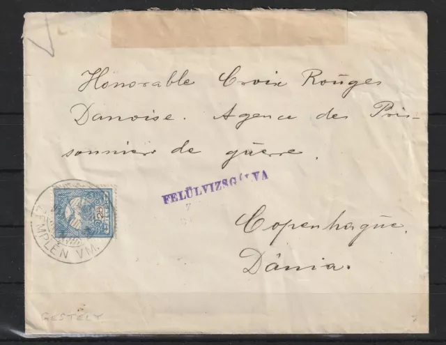 Ungarn Brief von Gestely nach Kopenhagen, Zensur 1916 #1094468