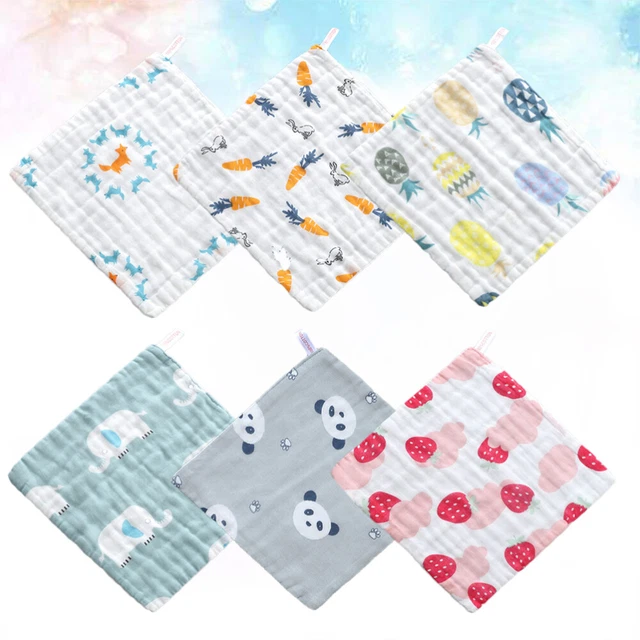 Générique 5 Pièces Serviette Bébé Serviettes Pour Le Visage Pour Nourrissons Serviettes Pour Le Visage Réutilisables Pour Bébé Serviettes De Toilette Nouveau-né Coton