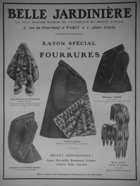 1907 Beautiful Gardener Special Fur Ray Press Advertisement Coat