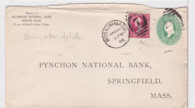 TurtlesTradingPost- Boston, MA Hand Cancel 1895- Columbian Bank CC