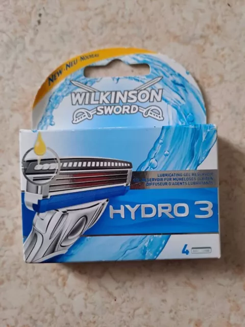 4 Lames De Rasoir Wilkinson Sword Hydro 3  Neuves Sous Blister