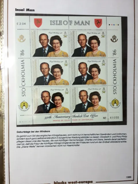 EUROPA BLOCKS - POSTFRISCH - 1986, 38 Einlagen und 59 Briefmarken