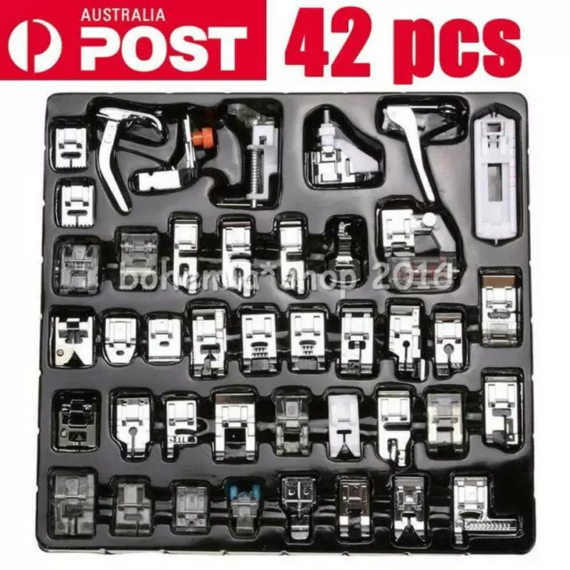 42 PCS Domestic Sewing Machine Foot Presser Feet Kit For Brother Singer Janome